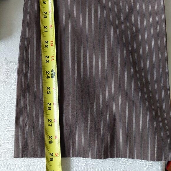 Talbots Brown Pinstripe Stretch Italian Fabric Pants Suits, Size 4 - Picture 13 of 14